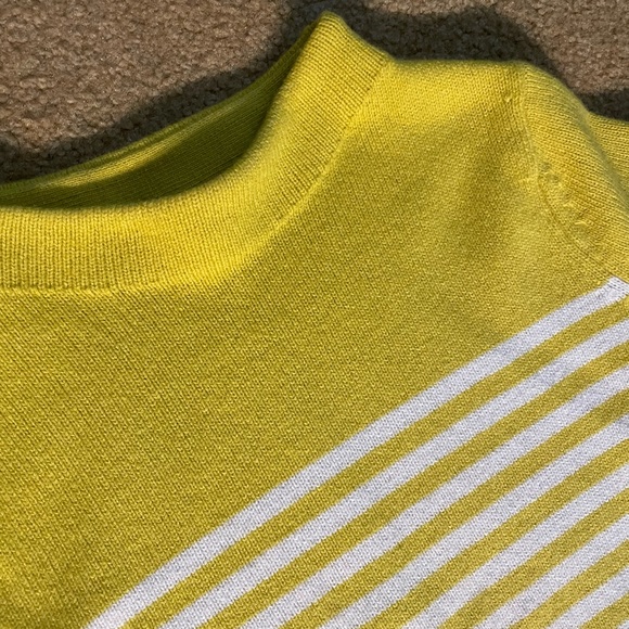 Boden mimosa yellow and white striped wool sweater with mock neck - Picture 8 of 16